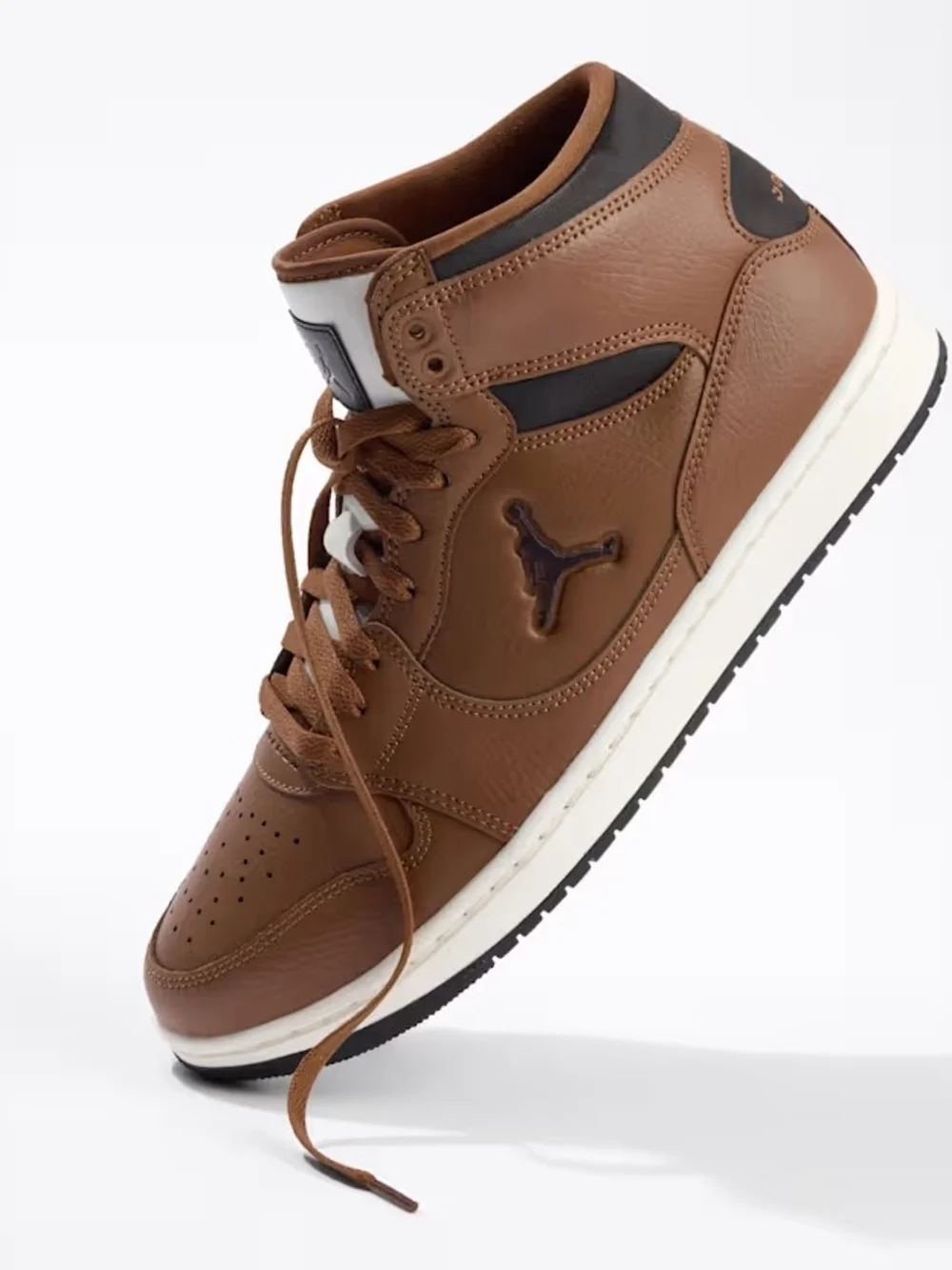 Jordan Mens Court Connect Mid Sneakers, Brown with Black Accents JUST Launched